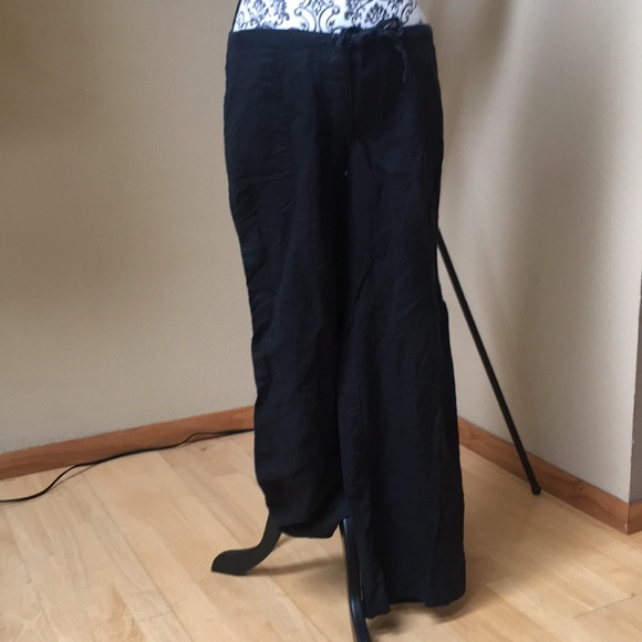 Planet Gold Pants - Black linen pants